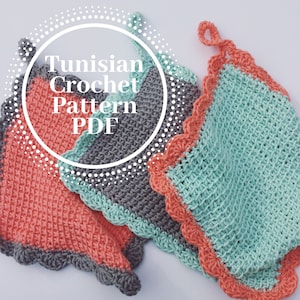 Felicity Wash Cloth Pattern- Tunisian Crochet Pattern- Crochet Pattern- Washcloth Pattern- Crochet Washcloth