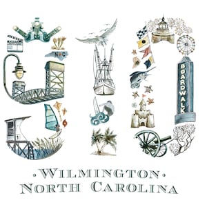 910 Area Code Poster, Cape Fear, Wilmington, North Carolina