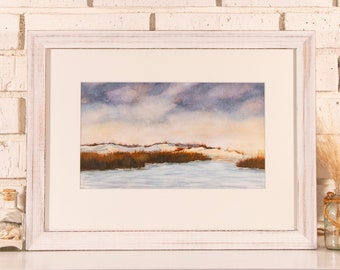 Behind the Dunes (Framed Original Watercolor)