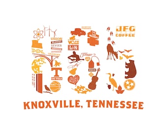 865 Area Code Poster, Celebrating Knoxville, Appalachia, and East Tennessee