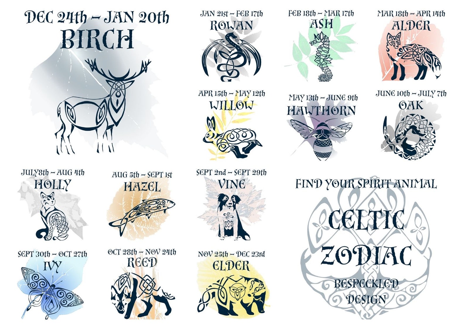 Celtic Zodiac Stag Mug Celtic Tree Zodiac Silver Birch Etsy