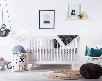Modern White Crib Skirt Scandinavian Baby Bedding Crib Etsy