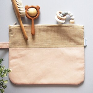 Bolso de mano para pañales Gold Blush, organizador de bolsos para pañales, estuche para pañales y toallitas, bolsa para pañales, bolso pequeño para bebé, bolsa grande para artículos de tocador, bolso con cremallera