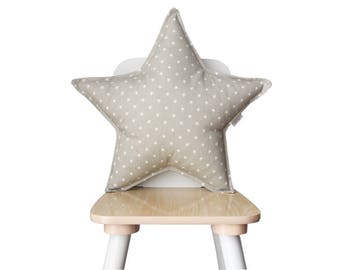 Star Pillow, Star Shaped Pillow, Star Cushion, Baby Pillow, Gray Nursery Pillow, Kids Pillow, Children's pillow, Kids Room Decor, Baby Gift