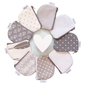Gray & White Pacifier Bag, Baby Girl Pacifier Pouch, Baby Boy Pacifier Pod, Paci Pod, Pacifier Case, Coin Purse, Key Pouch, Dummy Pouch