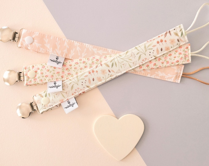 Pacifier Clip Pack of 3, Pacifier Holder Set, Pacifier Keeper Pink