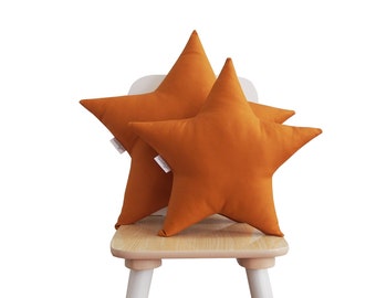 Rust Terracotta Star Pillow, Star Cushion, Star Shaped Pillow, Nursery Pillows, kids pillow, Star Nursery Decor, Kids Room Decor