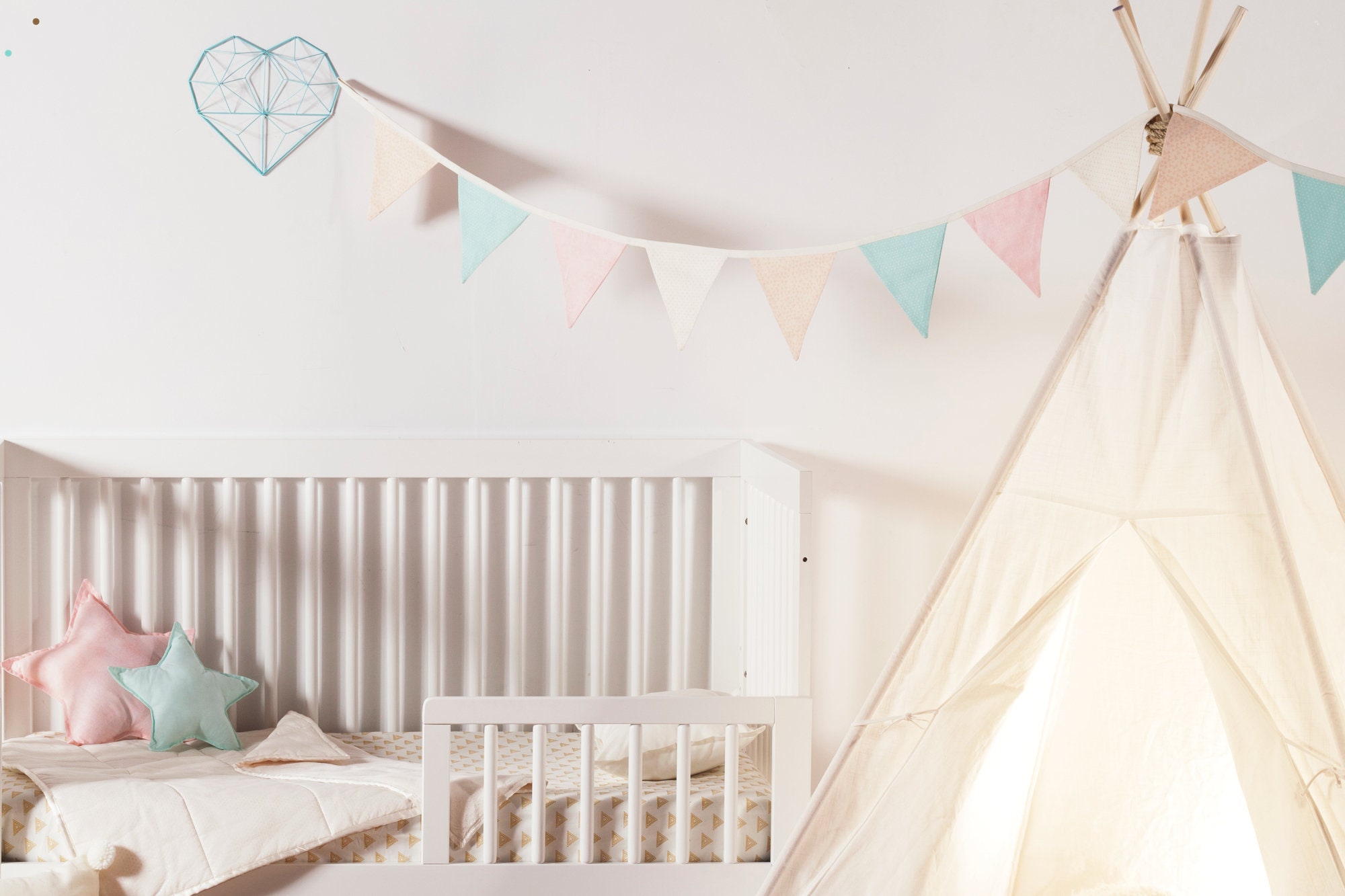 Pastel Flag Bunting Banner Fabric Flag Banner Flag Garland Etsy