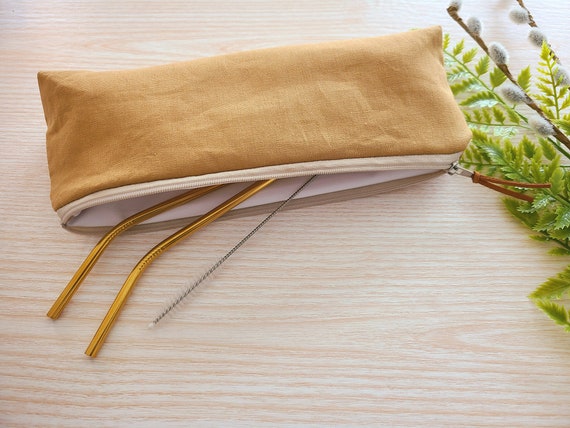Linen Fabric Pouch Toothbrush Pouch Pencil Case Zipper Bag Organizer Cutlery Pouch Cosmetic Bag Utensil Case Back to School Etsy Canada