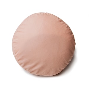 Modern Blush Pink Linen Round Decorative Pillow, Round Throw Pillow, Round Cushion, Floor Pillow, Baby Girl Pillow, Girls Nursery, Pillow