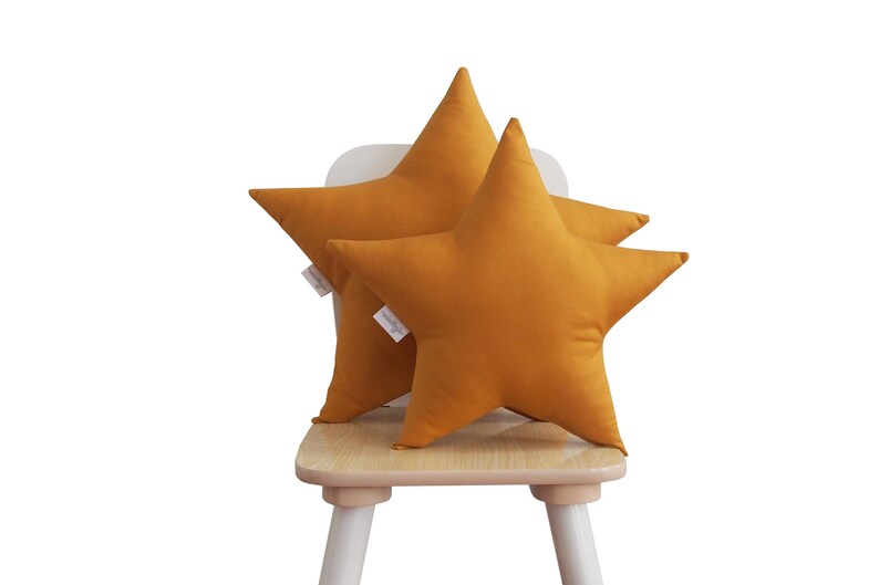 Nursery Decor Pillow Set Pink Moon and Ochre Star Pillow Etsy