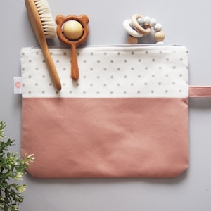 Bolsa de pañales, bolsa organizadora de pañales, estuche para pañales y toallitas, bolsa para pañales, bolsa pequeña para bebés, bolsa grande para artículos de tocador, bolsa reutilizable con cremallera