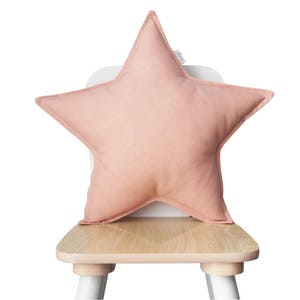 Pink Blush Linen Star Shaped pillow, Star cushion, Star Shaped Pillow, Child Pillow, kids Pillow, Star Nursery Decor, Kids Room Decor image 1