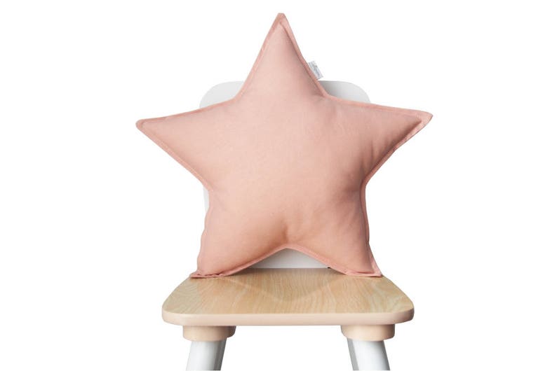 Pink Blush Linen Star Shaped pillow, Star cushion, Star Shaped Pillow, Child Pillow, kids Pillow, Star Nursery Decor, Kids Room Decor image 1