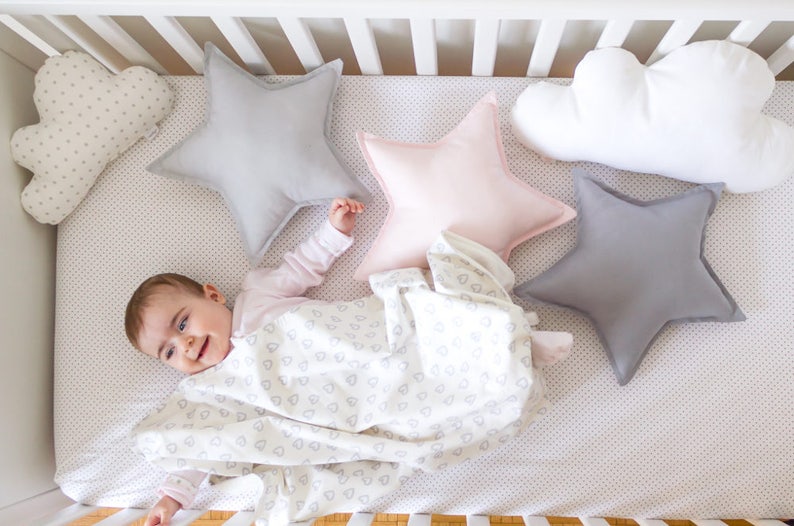 Gray Star Pillow Star Cushion Star Shaped Pillow Baby Etsy
