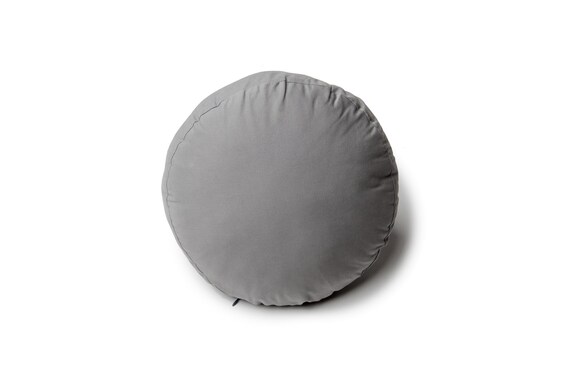 Modern Gray Round Throw Pillow Round 