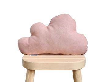 Cuscino nuvola di lino rosa polveroso, cuscino nuvola, arredamento per l'asilo nido nuvola rosa, cuscini per bambini, cuscino per l'asilo nido, cuscino per bambini, cuscino per l'arredamento della camera per bambini