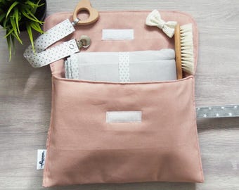 Pink Blush Diaper Clutch, Diaper Bag Organizer Pouches, Diaper & Wipes Case, Nappy Clutch, Cloth Diaper Bag, Small Baby Bag, Diaper Wallet