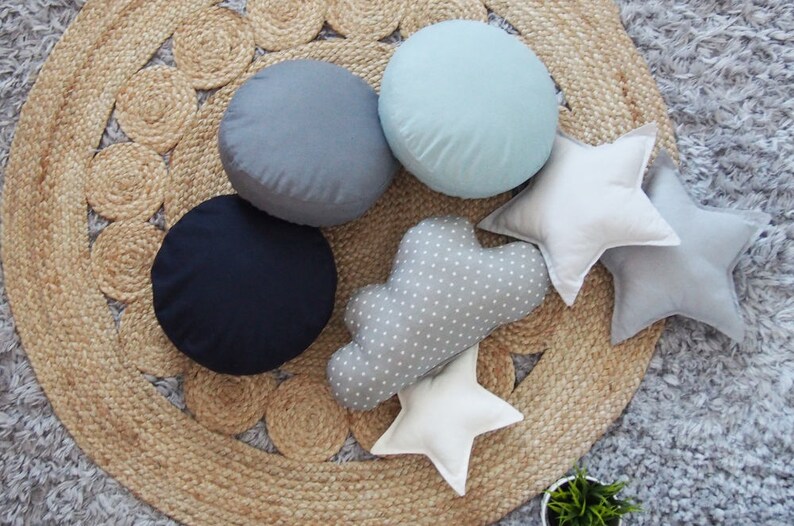 Gray Star Pillow Star Cushion Star Shaped Pillow Baby Etsy