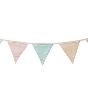 Pastel Flag Bunting Banner, Fabric Flag Banner, Flag Garland, Fabric Bunting Garland, Nursery Banner, Pennant Banner,Birthday bunting banner image 2