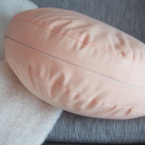 Modern Peach Round Decorative Pillow, Round Throw Pillow, Round Cushion,Round Pillow, Pastel Nursery, Round Floor Pillow,Girls Nursery Decor image 3
