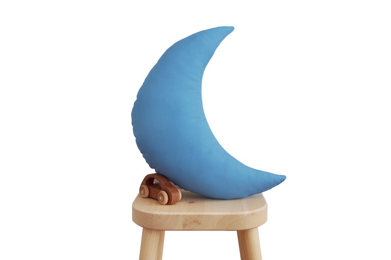 Blue Moon pillow Moon Shaped Pillow Moon cushion Moon Etsy