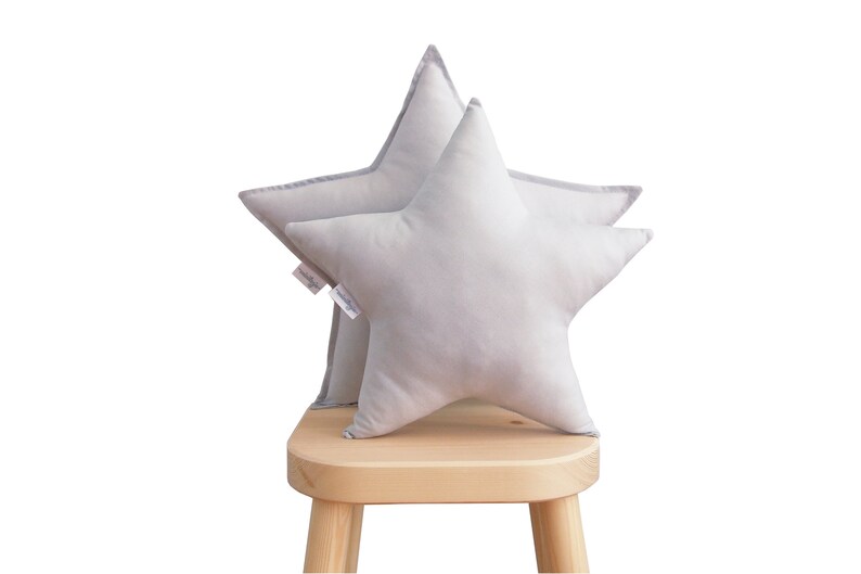 Nursery Decor Pillow Set Gray Moon and Gray Star Pillow Star Etsy