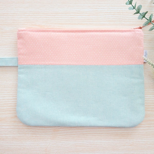 Aqua Coral Diaper Nappy Clutch, Diaper Bag Organizer Pouches, Diaper & Wipes Case, Diaper Pouch,Small Baby Bag,Large Toiletry Bag,Zipper bag