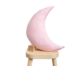 Cuscino Pink Lily Moon, cuscino lunare, arredamento della scuola materna lunare, arredamento della camera per bambini, cuscini per bambini, cuscini per bambini della scuola materna, cuscini della scuola materna per ragazza