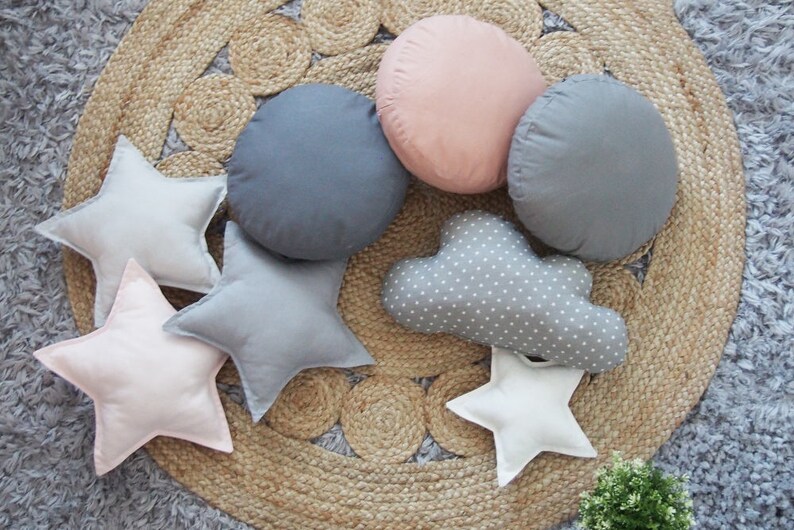 Gray Star Pillow Star Cushion Star Shaped Pillow Baby Etsy