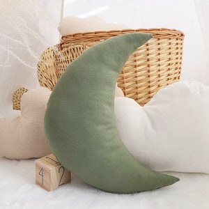 Green Moon Pillow, Cloud pillow, Star Pillow, Moon cushion, Green Nursery throw Pillows, Star Cushion, Kids Pillows, Kids Room Decor
