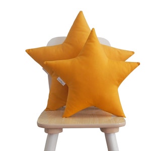 Mustard Star Pillow, Star Cushion, Star Shaped Pillow, Nursery Pillows, Baby Pillow, kids pillow,Star Nursery Decor, Yellow Kids Room Decor