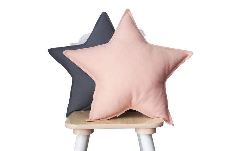 Pink Blush Linen Star Shaped pillow, Star cushion, Star Shaped Pillow, Child Pillow, kids Pillow, Star Nursery Decor, Kids Room Decor image 4