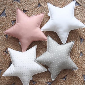 Pink Blush Linen Star Shaped pillow, Star cushion, Star Shaped Pillow, Child Pillow, kids Pillow, Star Nursery Decor, Kids Room Decor image 5