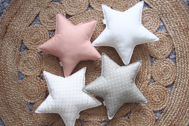 Pink Blush Linen Star Shaped pillow, Star cushion, Star Shaped Pillow, Child Pillow, kids Pillow, Star Nursery Decor, Kids Room Decor image 5