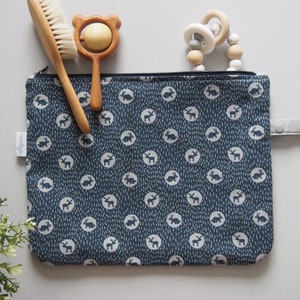 Navy Diaper Nappy Clutch, Diaper Bag Organizer Pouches, Diaper & Wipes Case, Diaper Pouch, Small Baby Bag, Large Toiletry Bag, Zipper bag image 1