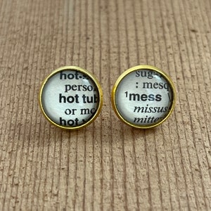 Hot Mess • Stud Earrings • Dictionary Earrings • Word Earrings