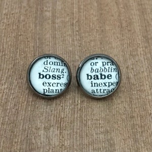 Boss Babe • Stud Earrings • Dictionary Earrings • Boss Gift