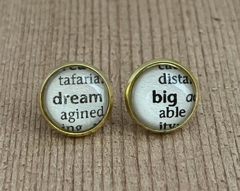 Dream Big • Stud Earrings • Dictionary Earrings • Word Earrings