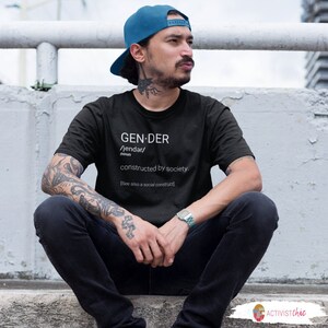 Gender is a social construct LGBTQ Non Binary Pride Androgynous Short-Sleeve Unisex T-Shirt