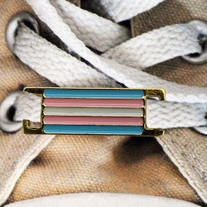 Shoelace Tags Subtle Pride Trans Pride Transgender Flag (2 Pack)
