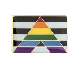 Rechte bondgenoot trots vlag pinnen | Geëmailleerde LGBTQ Supporter Ally Equality-reversbadge