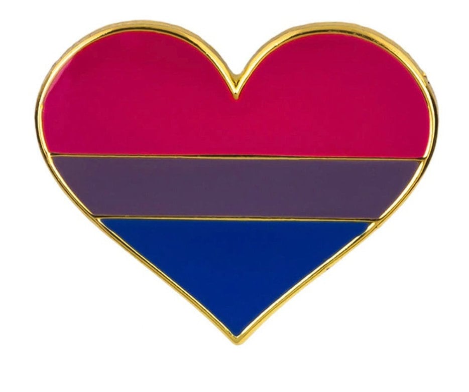 Bisexual Pride Flag Heart Enamel Pin | LGBTQ+ Pride Pin Label Brooch - Etsy