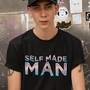 Distressed Self Made Man Trans Flag Transgender Gift FTM Short-Sleeve Unisex T-Shirt image 1