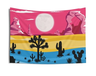 Discreet Pansexual Pride Landscape Tapestry | Indoor LGBTQ Wall Tapestries (Series 1 of 3)