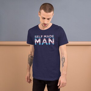 Distressed Self Made Man Trans Flag Transgender Gift FTM Short-Sleeve Unisex T-Shirt image 5
