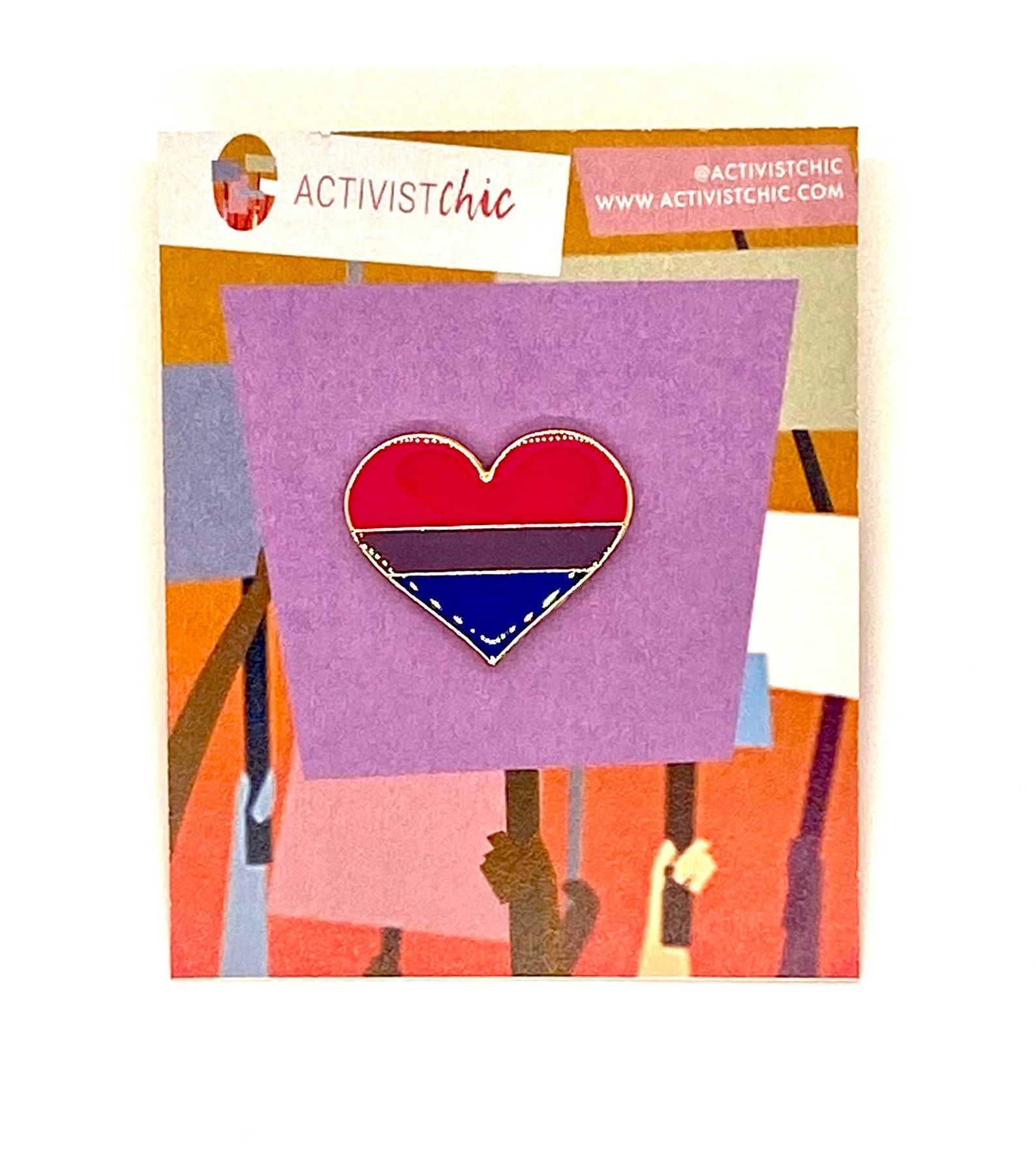 Bisexual Pride Flag Heart Enamel Pin | LGBTQ+ Pride Pin Label Brooch - Etsy