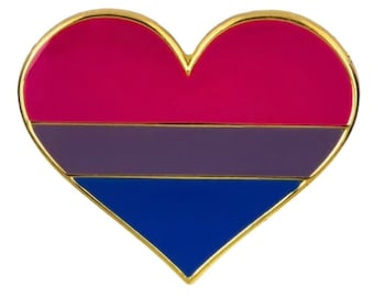 Bisexual Pride Flag Heart Enamel Pin | LGBTQ+ Pride Pin Label Brooch