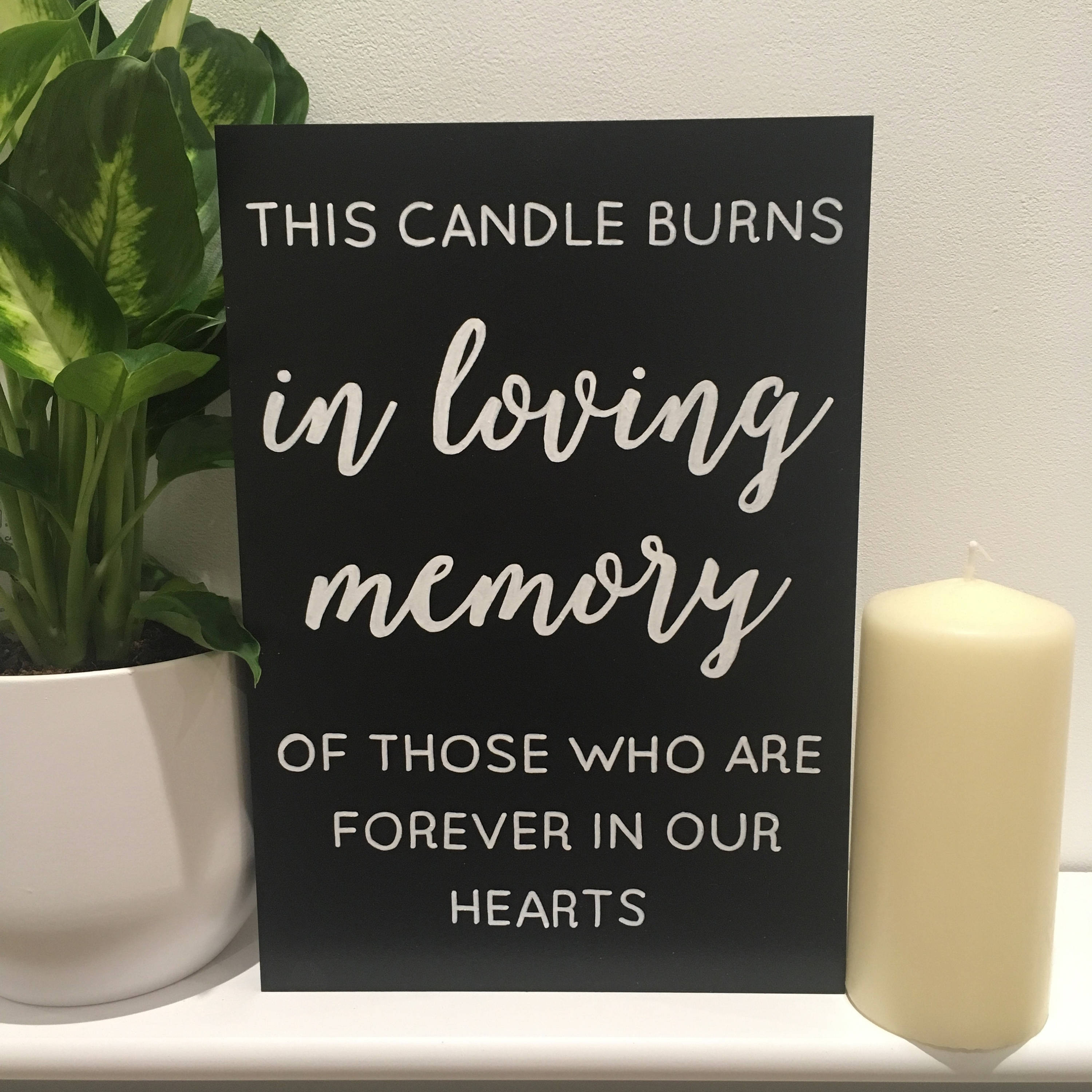 This candle burns in loving memory wooden wedding sign Etsy