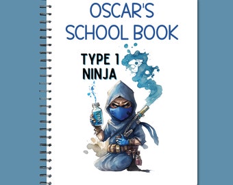 Children's Diabetic School Log Book, School Communication Book, Blood Sugar Log, T1 Diabetic Book